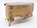 Beveled Glass Bronze Victorian Jewelry Box