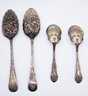 Antique Flatware, Silverplate With Gold Wash Fruit Serving Spoons (2) & Fairfield Plate Spoons