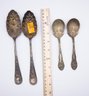 Antique Flatware, Silverplate With Gold Wash Fruit Serving Spoons (2) & Fairfield Plate Spoons