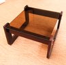 Percival Lafer Rosewood Side Table With Smoked Glass 1970s - Rare