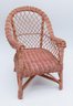 12' Bisque Doll - Indiscernible/faded Marks On Doll - Wicker Chair Included