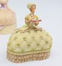 Victorian Lady Dresser Powder JarsTrinket Boxes Dressed - 6 Total