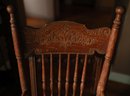 22' Bisque Doll, Marked J.D.K. German #237 GJM 89 & Antique Vintage Victorian Oak High Chair  -