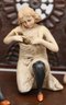 Schafer Vater Bisque Porcelain Black Stocking Bathing Beauty Lady Holding Cat - RARE - 3 Total - Bench Include