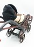 Antique Armand Marseille German Bisque Doll A3M #390 & Antique Wicker Doll Wheel Chair Metal Wheels-rare