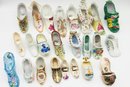 Large Lot Of Porcelain Miniature Shoes - Collectible