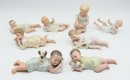 Antique/vintage Bisque Porcelain Piano Babies - 8 Total