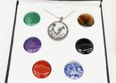 Leather Brighton Purse (new) - Jeweled Trinket Box W/ Austrian Crystals - Onyx, Signed 925  Pendant Necklace