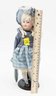 12' Porcelain Victorian Antique Repro Doll In Blue