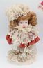 1920's Boudoir Lady Doll, Vintage Wind Up Music Doll, Porcelain Doll On Stick