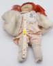 Vintage Cabbage Patch Kids Doll 1980s, Red Orange Hair Green Eyes Fur Jacket