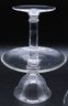 Two Tier Glass Desert Platter,  Small Class Vase Included