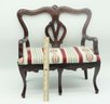 Victorian Doll Bench, Teddy Bear Chair, Miniature Doll Chair, Upholstered Doll Chair