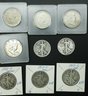 7 Walking Liberty Silver Half Dollar & 8 Franklin Half Dollars - Please See All Photos For Dates And Condition