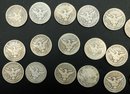 20 Barber Half Dollars - Dates Listed - See All Photos