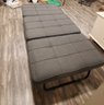 Ottoman W/ Matching Pillow That Opens Up To A Bed - Metal Base