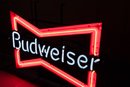 Vintage Budweiser Beer Neon Light Bar Sign Bow Tie Rare - Please See All Photos