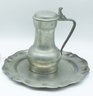 Vtg MCM Pewter Pitcher Meeuws & Zoon Den Haag Holland - 3 Vintage Pewter Plates