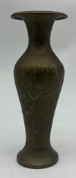 Brass Engraved Bud Vase