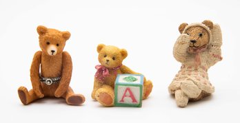 3 Decorative Teddie Bears Figurines, Home Decor