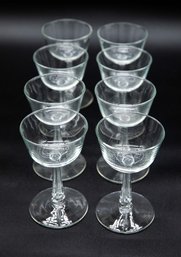 Vintage Cocktail Glasses, Coupe Stemware, Set Of 8