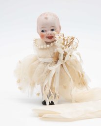 Japanese Antique Bisque Miniature Doll W/ No Arms -