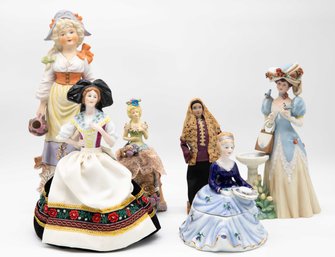 6 Vintage Porcelain/ceramic Figurines - Please See All Photos & Description