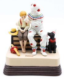 Norman Rockwell THE RUNAWAY Plays Send In The Clowns Music Box Figurine With Box