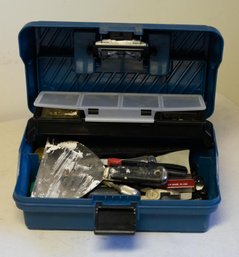 Lot Of Assorted Tools In Plastic Tool Box