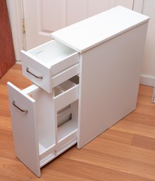 Spirich Home Slim Bathroom Storage Cabinet, Free Standing Toilet Paper Holder, Bathroom Cabinet Slide Out Draw