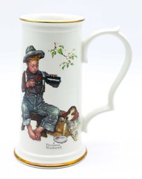 Norman Rockwell Large Collectible Stein By Gorham 'Boy And His Dog' 1958 Series, Large Mug Stein Norman Rockwe