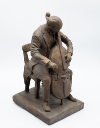 Brown 1977 Limited Edition Sculpture Of Bass Musician - Chipped Finger And Missing Boe