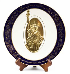 Pickard China Statue Of Liberty Commemorative Plate, Limited Edition, 24kt Gold, Hand Painted