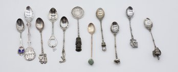 VINTAGE SOUVENIR SPOONS - Some Sterling - See Photos