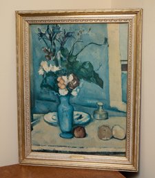 The Blue Vase By P. Cuzanne - Oil On Canvas