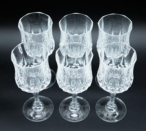 Tall Water Goblet Longchamp (Clear) By CRISTAL D'ARQUES-DURAND - Lot Of 6