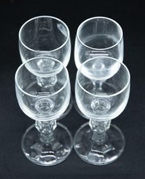 Lot Of 4 Glass Wine Glasses - Glassware
