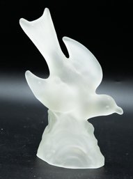 Vintage LE Smith Bird Figurine Frosted Satin Glass