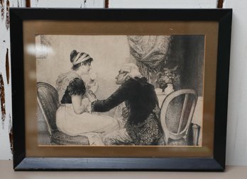 Adolphe Lalauze Etching Indian Summer - Framed & Matted
