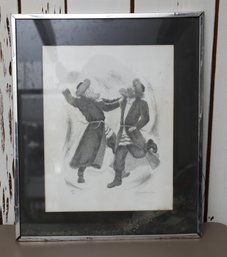Adi Dancing Hasidic Men Signed And Numbered Lithograph - Framed & Matted