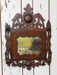 Antique Hand Carved Wooden Magazine Newspaper Wall Rack - Ornate - Home Decor - Rare