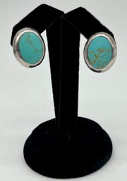 925 Silver Turquoise Earring Set - .38 OZT Total
