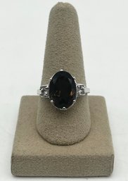 925 Silver Smoky Quartz Ring - Size 10 - .13 OZT Total