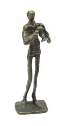 Vintage Cast Bronze Sculpture Jazz Trumpet Player Statue