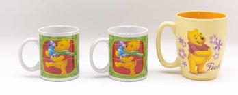 Vintage Disney Winnie The  Pooh Mugs- 3 Total