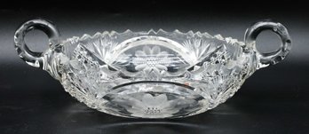 Antique, Imperial Glass Co, Double Handled, Star And File, Relish Dish