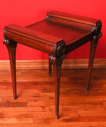 Charming Mid Century Modern Carved End Table