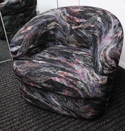 1980s Postmodern Barrel Swivel Chair