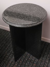 Marble Side Table W/ Black Base