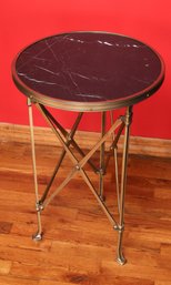Fine Art & Decor Imported Bronze French Table W/ Marble Top